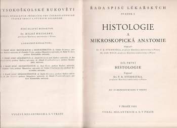 František Karel Studnička: Histologie a mikroskopická anatomie