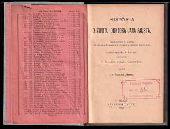 Historia o životu doktora Jana Fausta, znamenitého čaroděje, též zápisích ďábelských i čářích a hrozné smrti jeho