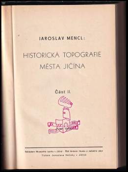 Jaroslav Menčl: Historická topografie města Jičína