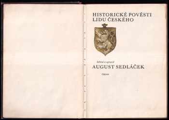 August Sedláček: Historické pověsti lidu českého