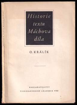 Historie textu Máchova díla