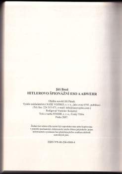 Jiří Brož: Hitlerovo špionážní eso a Abwehr