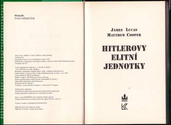 James Lucas: Hitlerovy elitní jednotky
