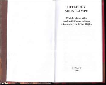 Adolf Hitler: Hitlerův Mein Kampf