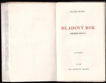 Josef Hora: Hladový rok