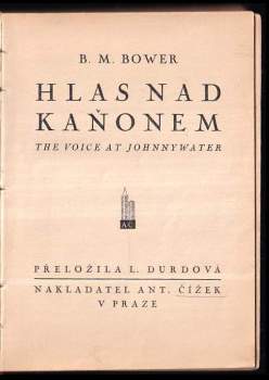 B. M Bower: Hlas nad kaňonem