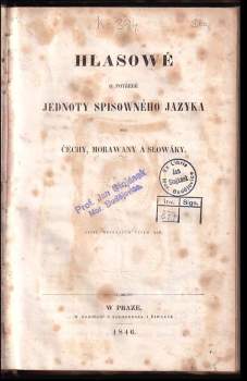 Hlasowé o potřebě jednoty spisowného jazyka pro Čechy, Morawany a Slowáky
