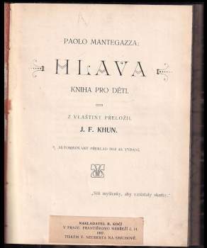 Paolo Mantegazza: Hlava