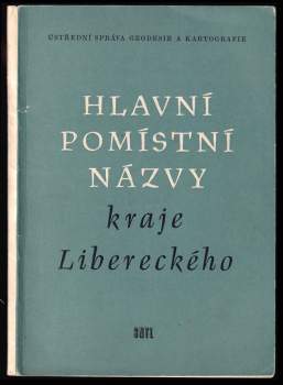 Hlavní pomístní názvy kraje Libereckého