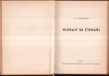 F. P Tavarnok: Hledají se čtenáři
