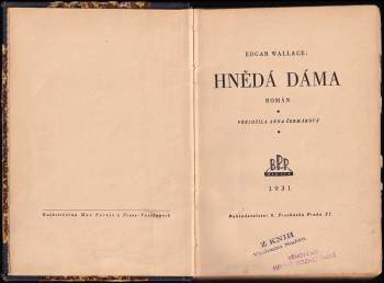 Edgar Wallace: Hnědá dáma
