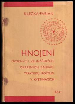 Antonín Klečka: Hnojení ovocných, zelinářských, okrasných zahrad, trávníků, rostlin v květináčích