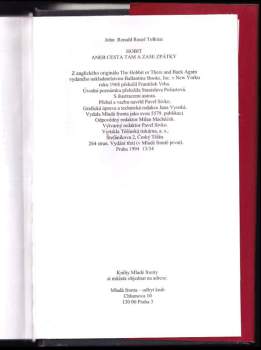 J. R. R Tolkien: Hobit, aneb, Cesta tam a zase zpátky