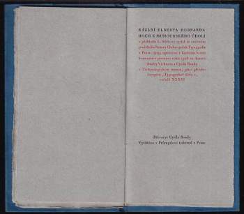 Elbert Hubbard: Hoch z Missourského údolí