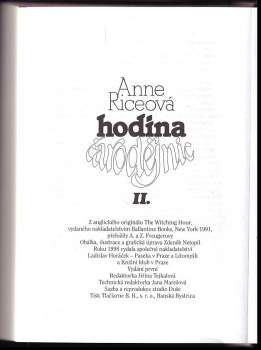 Anne Rice: Hodina čarodějnic
