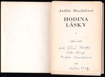Anděla Muzikářová: Hodina lásky
