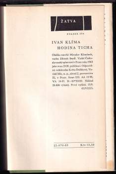 Ivan Klíma: Hodina ticha