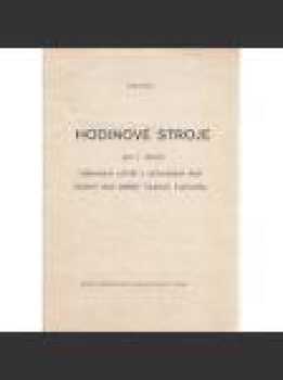 Hodinové stroje pro 1. ročník odborných učilišť a učňovských škol