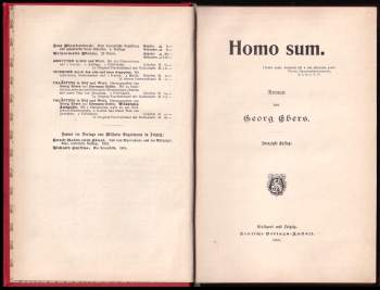 Georg Ebers: Homo sum