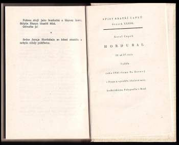 Karel Čapek: Hordubal