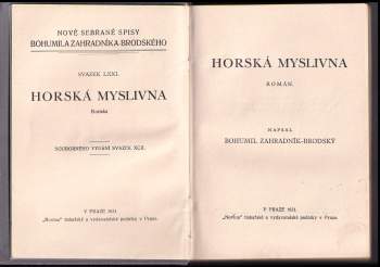 Bohumil Zahradník-Brodský: Horská myslivna