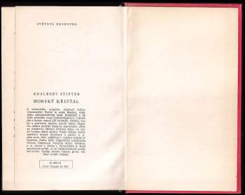 Adalbert Stifter: Horský křišťál