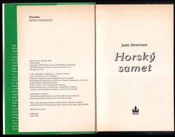 Jude Deveraux: Horský samet