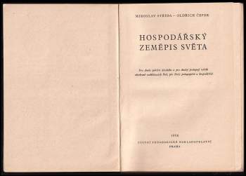Miroslav Střída: Hospodářský zeměpis světa
