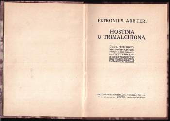 Petronius Arbiter: Hostina u Trimalchiona