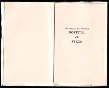 Břetislav Palkovský: Hostitel ze Strže