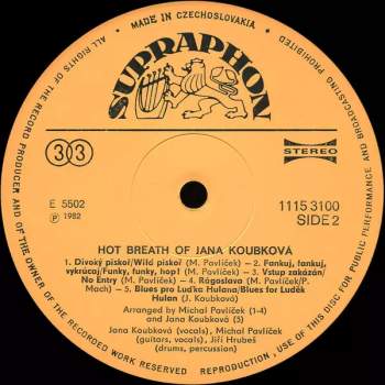 Horký Dech Jany Koubkové: Hot Breath Of Jana Koubková