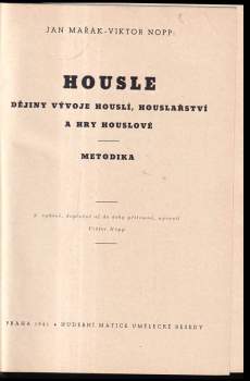 Jan Mařák: Housle