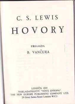 C. S Lewis: Hovory