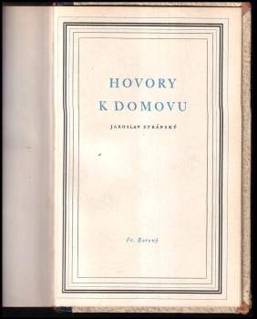 Jaroslav Stránský: Hovory k domovu