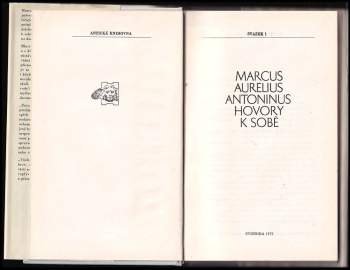 Antoninus Marcus Aurelius: Hovory k sobě