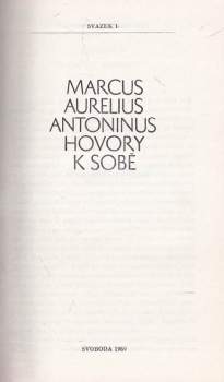 Antoninus Marcus Aurelius: Hovory k sobě