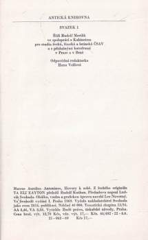 Antoninus Marcus Aurelius: Hovory k sobě