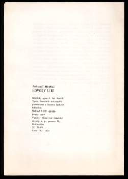 Bohumil Hrabal: Hovory lidí