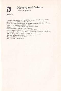 Josef Hotmar: Hovory nad Seinou