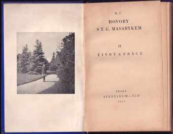 Karel Čapek: Hovory s T.G. Masarykem. Věk mladosti