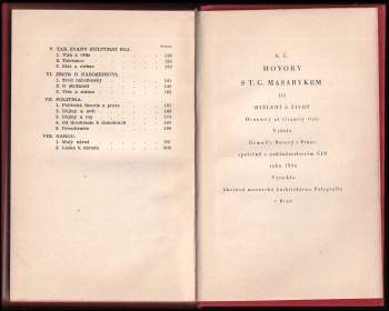 Karel Čapek: Hovory s T.G. Masarykem