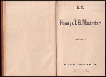 Karel Čapek: Hovory s T. G. Masarykem