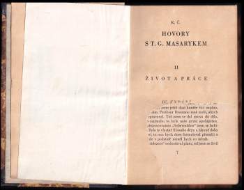 Karel Čapek: Hovory s T.G. Masarykem