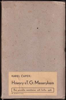 Karel Čapek: Hovory s T. G. Masarykem