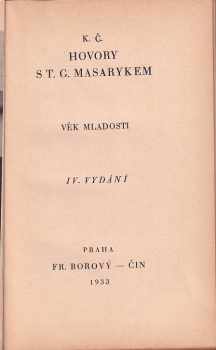 Karel Čapek: Hovory s T.G. Masarykem