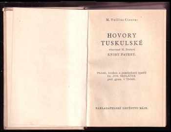 Marcus Tullius Cicero: Hovory tuskulské