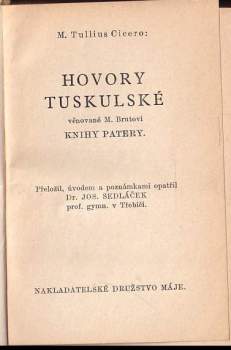 Marcus Tullius Cicero: Hovory tuskulské