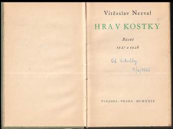 Vítězslav Nezval: Hra v kostky