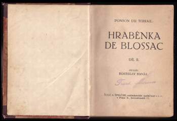 Pierre Alexis de Ponson du Terrail: Hraběnka de Blossac