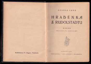 George Sand: Hraběnka z Rudolstadtu